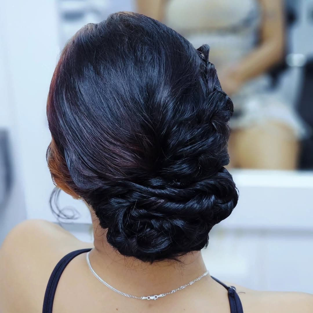 Textured bridal chignon