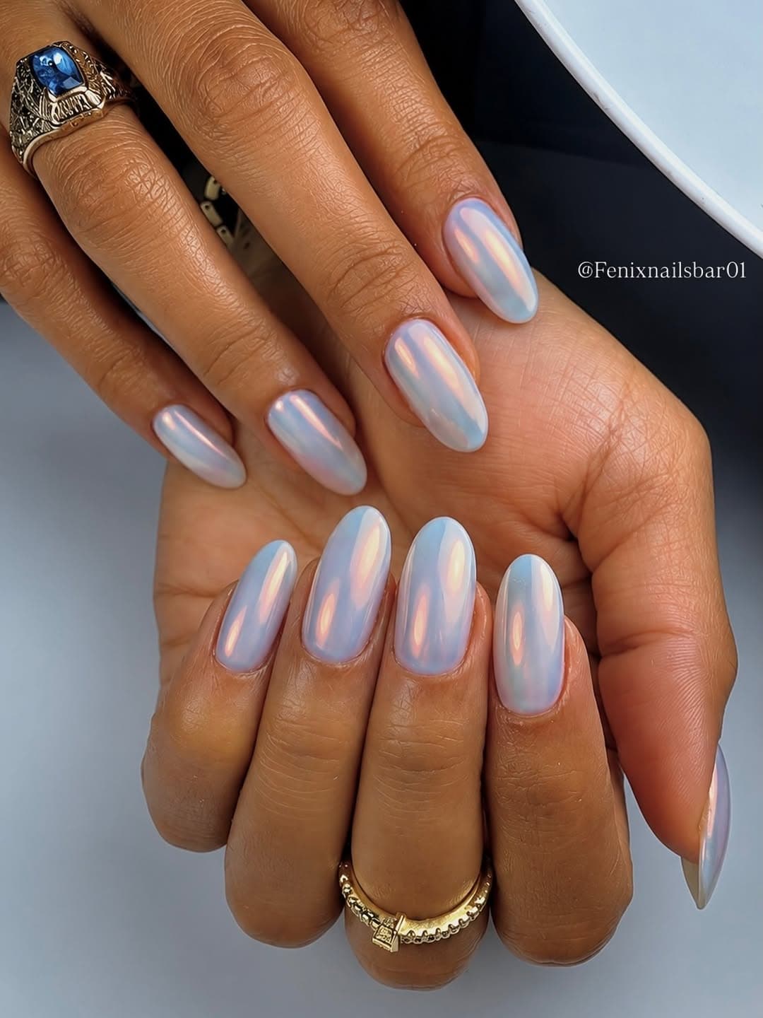 Blue-toned nails
